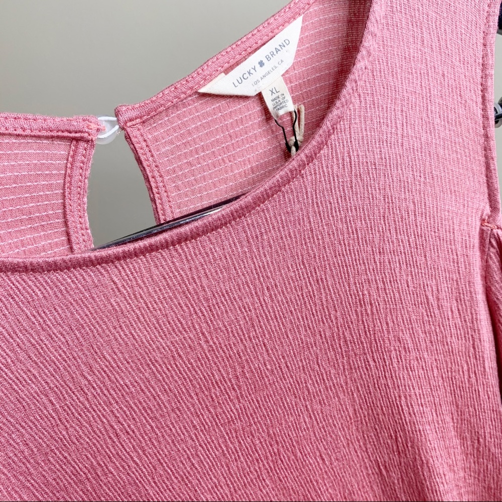 LUCKY BRAND Ribbed Ruffle Cold Shoulder Top - Picture 7 of 13